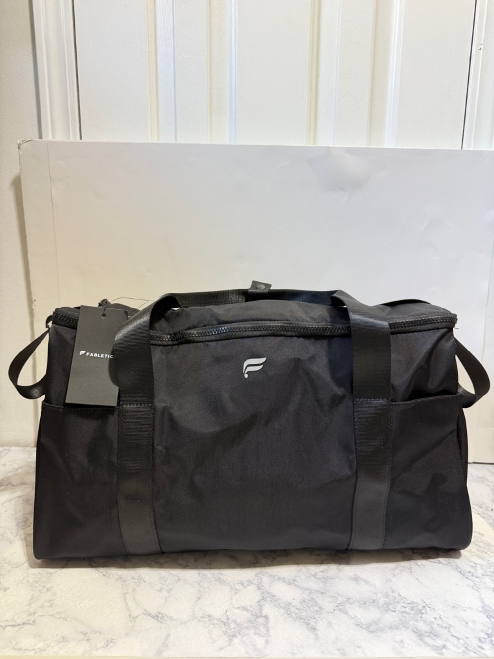 NWT Fabletics The Convertible Travel Bag black duffle garment nylon gym weekend
